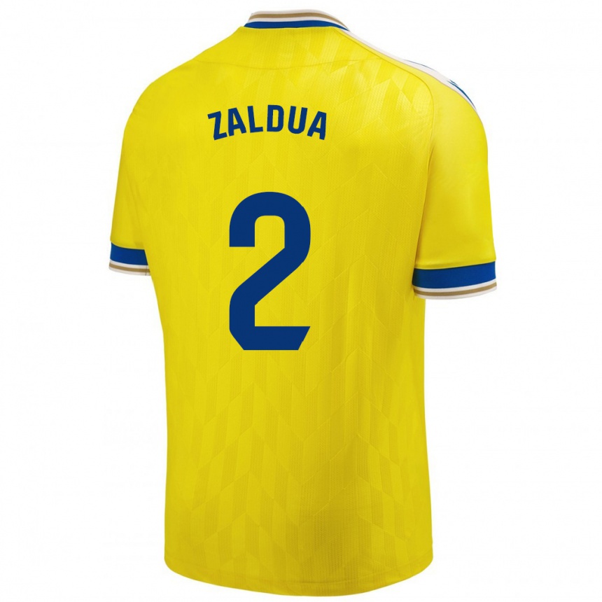 Kids Football Joseba Zaldua #2 Yellow Home Jersey 2023/24 T-Shirt Canada