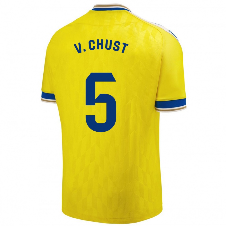 Enfant Football Maillot Víctor Chust #5 Jaune Tenues Domicile 2023/24 Canada