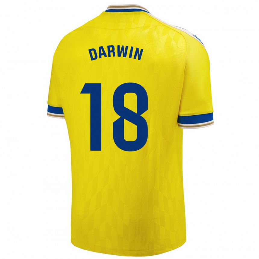 Kids Football Darwin Machís #18 Yellow Home Jersey 2023/24 T-Shirt Canada