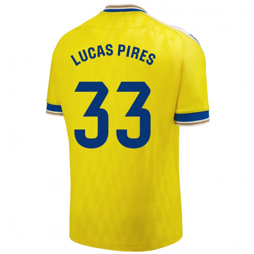 Kids Football Lucas Pires #33 Yellow Home Jersey 2023/24 T-Shirt Canada