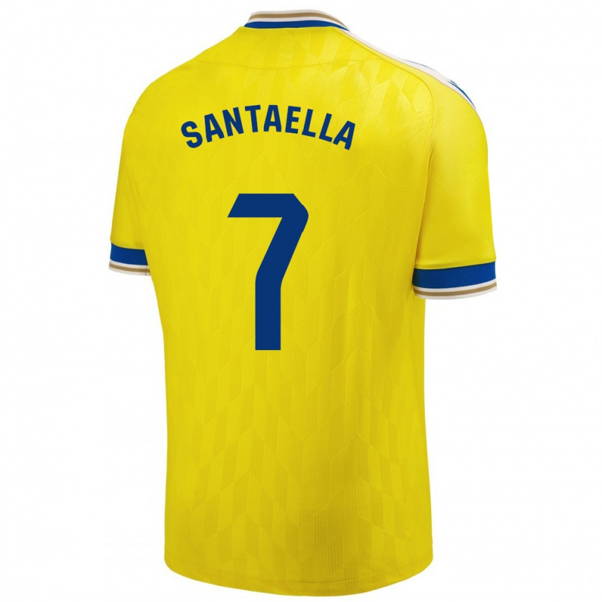 Kids Football Natalia Santaella Picón #7 Yellow Home Jersey 2023/24 T-Shirt Canada