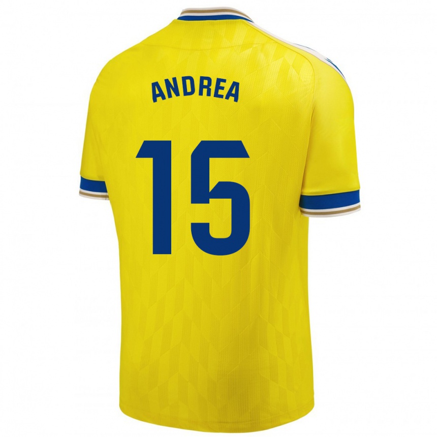 Kids Football Andrea Sánchez Moreno #15 Yellow Home Jersey 2023/24 T-Shirt Canada