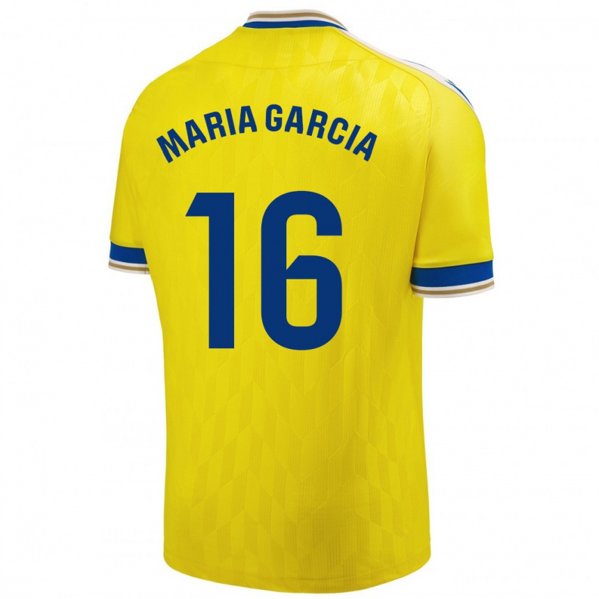 Kids Football Maria García Fernández #16 Yellow Home Jersey 2023/24 T-Shirt Canada