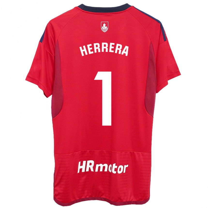 Kids Football Sergio Herrera #1 Red Home Jersey 2023/24 T-Shirt Canada