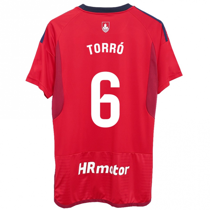 Kids Football Lucas Torró #6 Red Home Jersey 2023/24 T-Shirt Canada