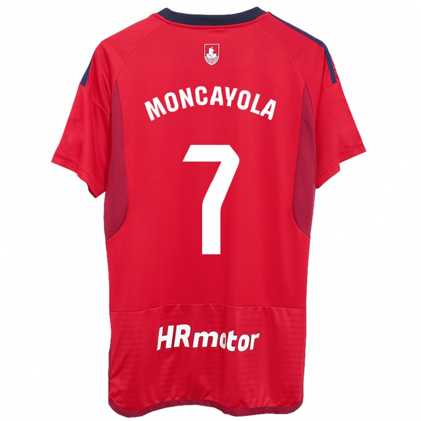 Kids Football Jon Moncayola #7 Red Home Jersey 2023/24 T-Shirt Canada