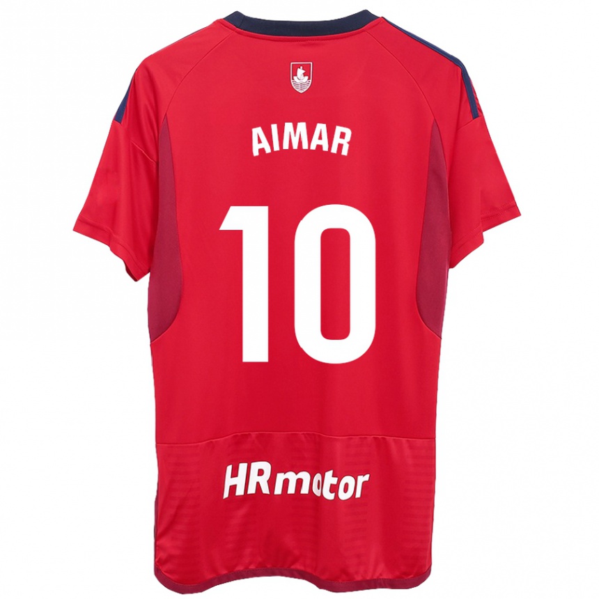 Kids Football Aimar Oroz #10 Red Home Jersey 2023/24 T-Shirt Canada