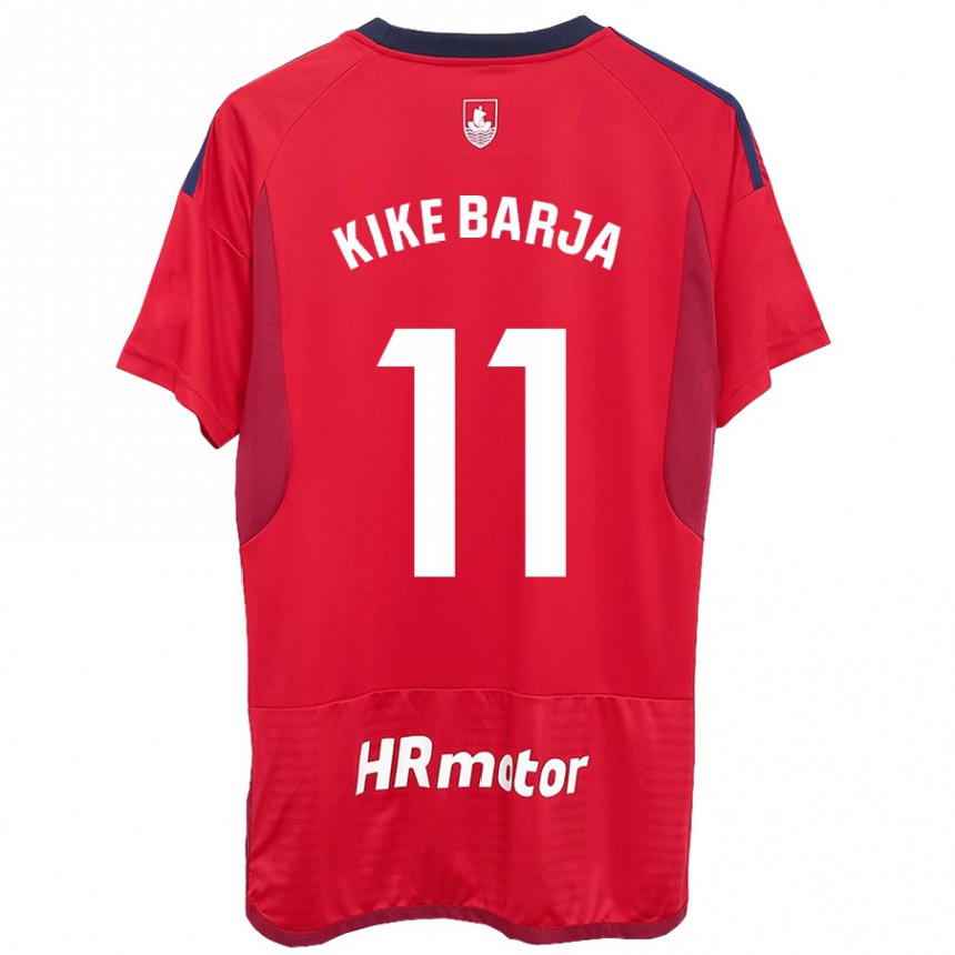 Kids Football Kike Barja #11 Red Home Jersey 2023/24 T-Shirt Canada