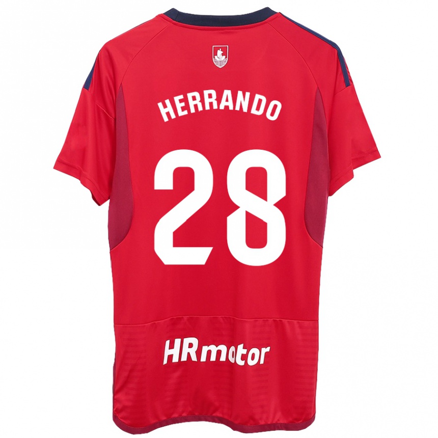 Kids Football Jorge Herrando #28 Red Home Jersey 2023/24 T-Shirt Canada