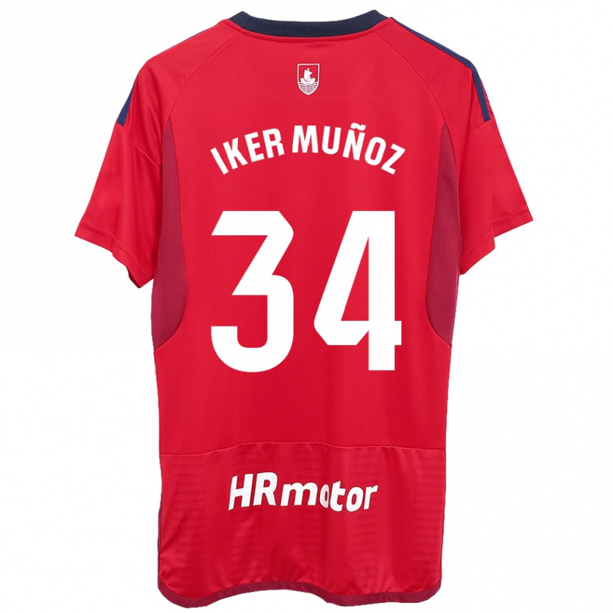 Kids Football Iker Muñoz #34 Red Home Jersey 2023/24 T-Shirt Canada