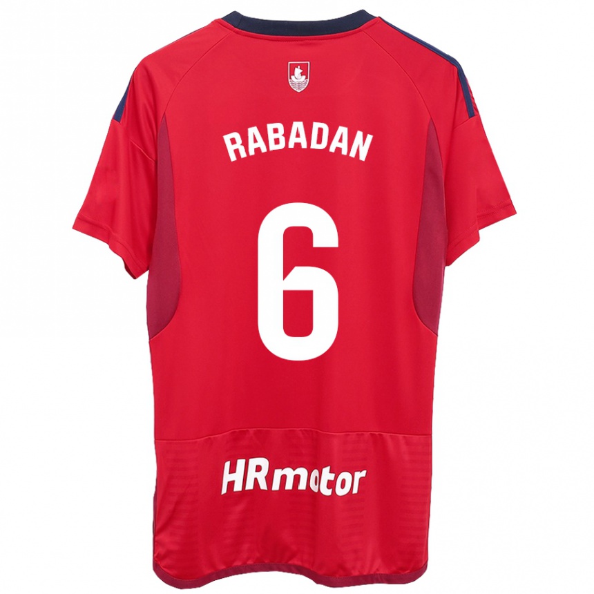 Kids Football David Rabadán #6 Red Home Jersey 2023/24 T-Shirt Canada