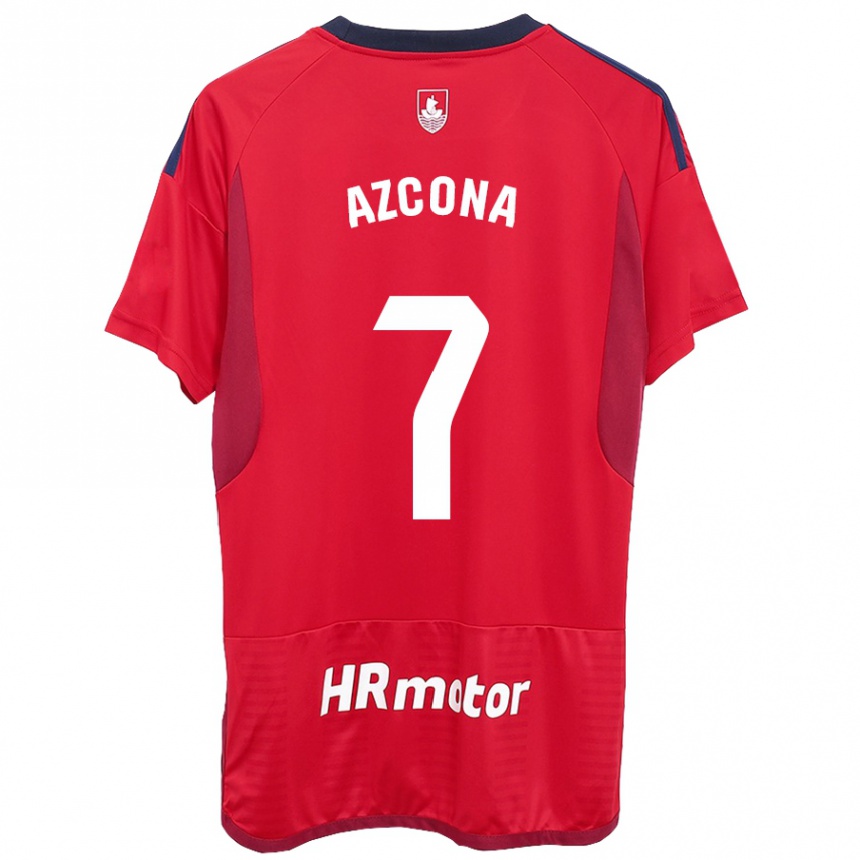 Kids Football Rubén Azcona #7 Red Home Jersey 2023/24 T-Shirt Canada