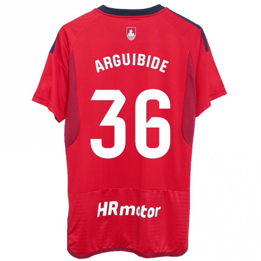 Enfant Football Maillot Iñigo Arguibide #36 Rouge Tenues Domicile 2023/24 Canada