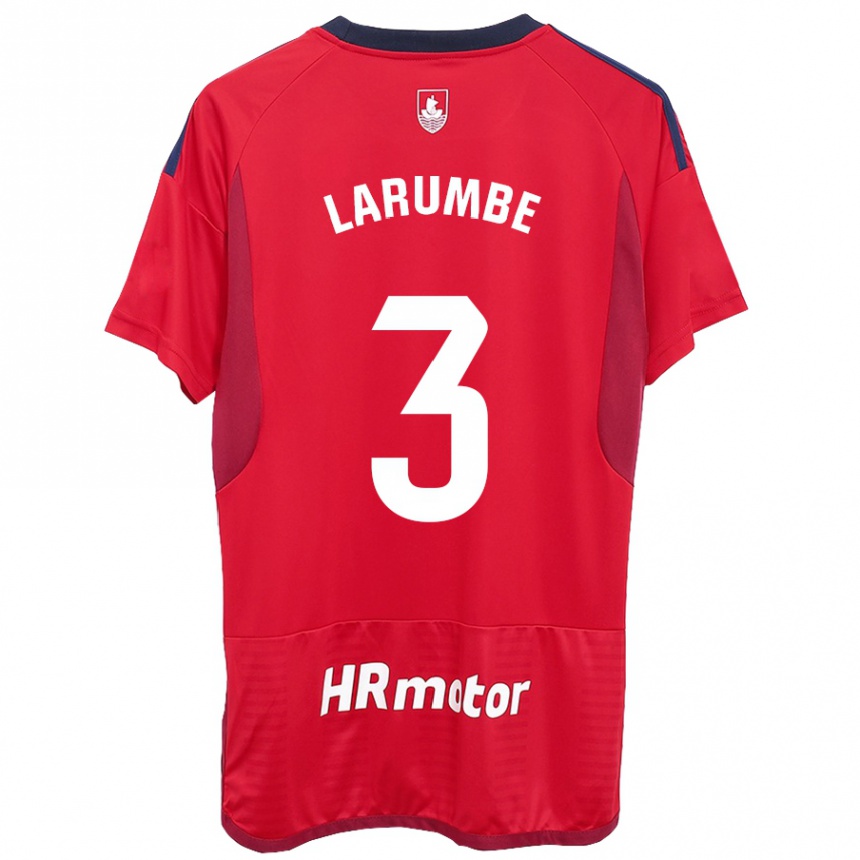 Kids Football Saioa Larumbe Beloqui #3 Red Home Jersey 2023/24 T-Shirt Canada