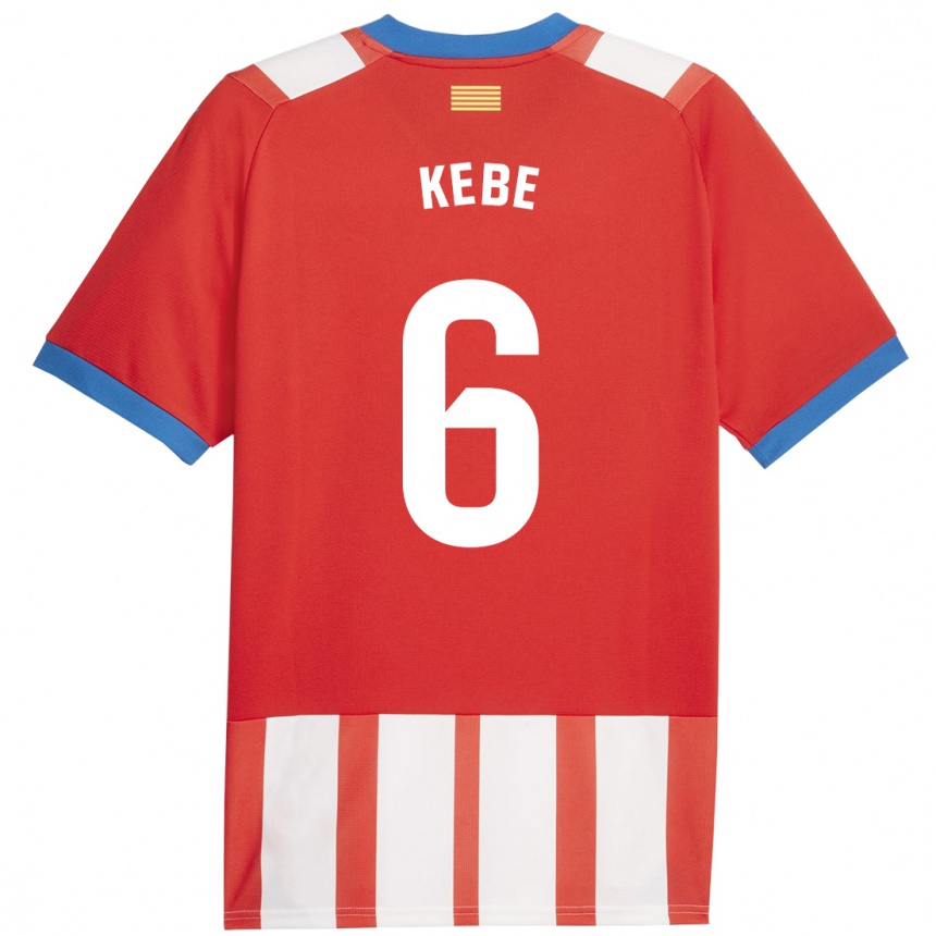 Kids Football Ibrahima Kébé #6 Red White Home Jersey 2023/24 T-Shirt Canada