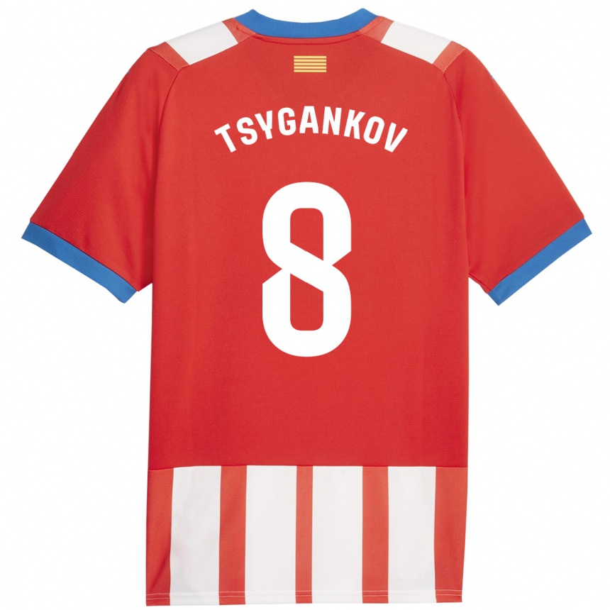 Kids Football Viktor Tsygankov #8 Red White Home Jersey 2023/24 T-Shirt Canada