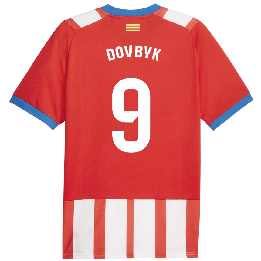 Kids Football Artem Dovbyk #9 Red White Home Jersey 2023/24 T-Shirt Canada