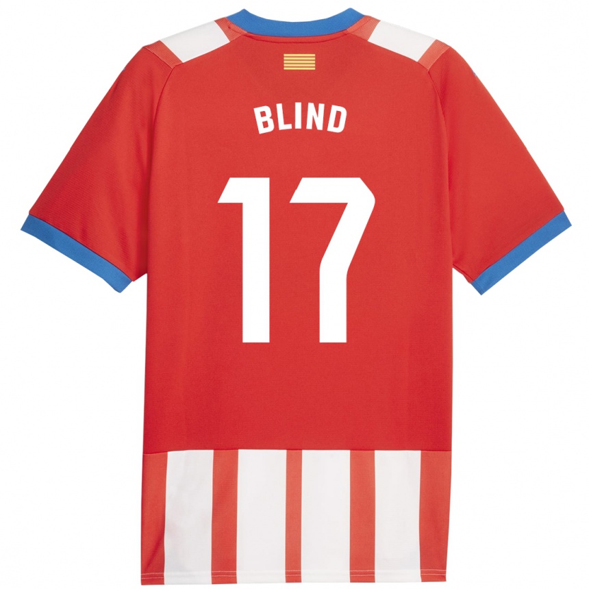 Kids Football Daley Blind #17 Red White Home Jersey 2023/24 T-Shirt Canada