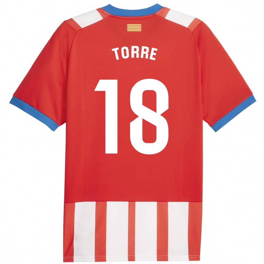 Enfant Football Maillot Pablo Torre #18 Rouge Blanc Tenues Domicile 2023/24 Canada