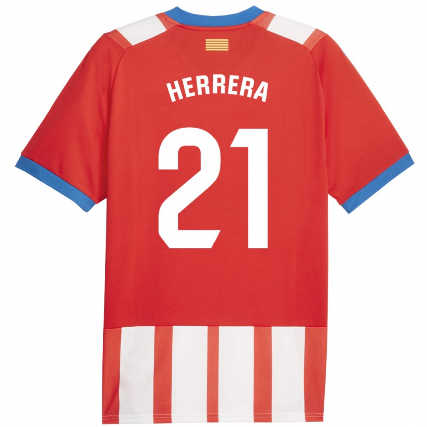 Enfant Football Maillot Yangel Herrera #21 Rouge Blanc Tenues Domicile 2023/24 Canada