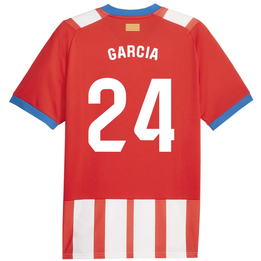 Kids Football Borja García #24 Red White Home Jersey 2023/24 T-Shirt Canada