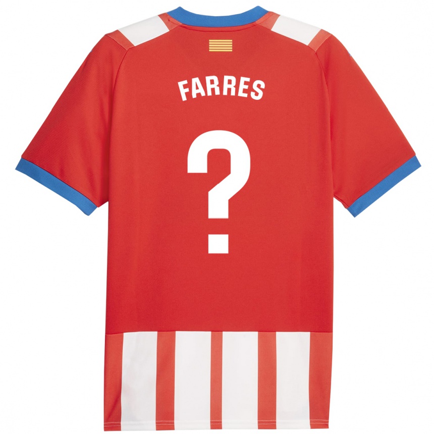 Kids Football Biel Farrés #0 Red White Home Jersey 2023/24 T-Shirt Canada