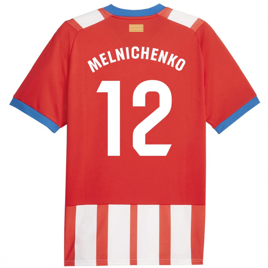 Enfant Football Maillot Dmytro Melnichenko #12 Rouge Blanc Tenues Domicile 2023/24 Canada