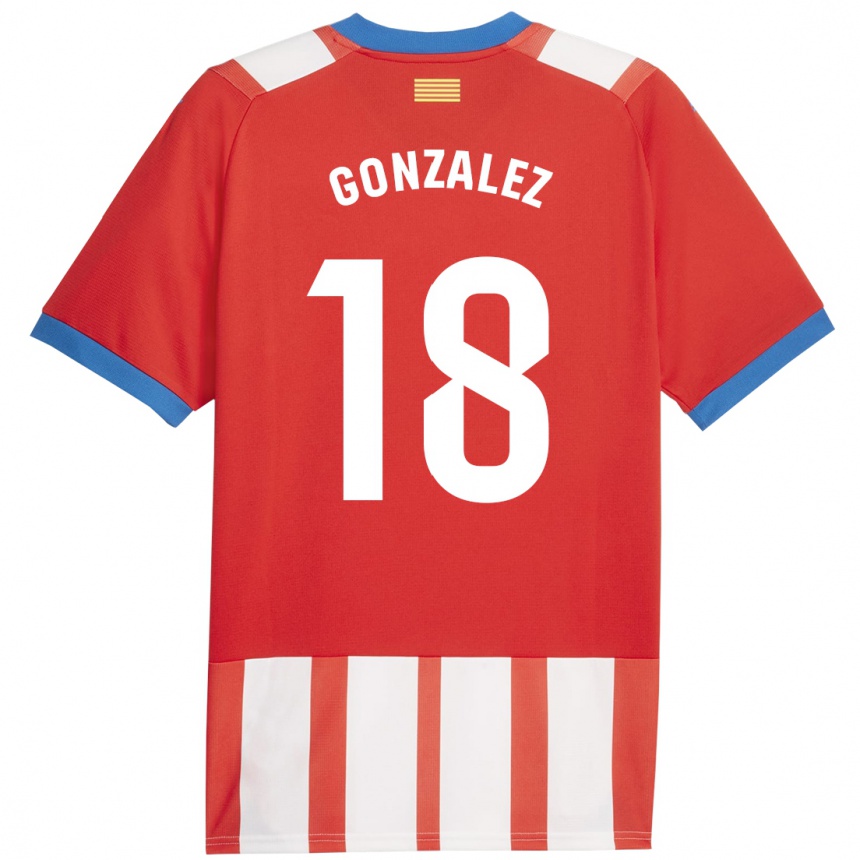 Enfant Football Maillot Gerard Gonzalez #18 Rouge Blanc Tenues Domicile 2023/24 Canada