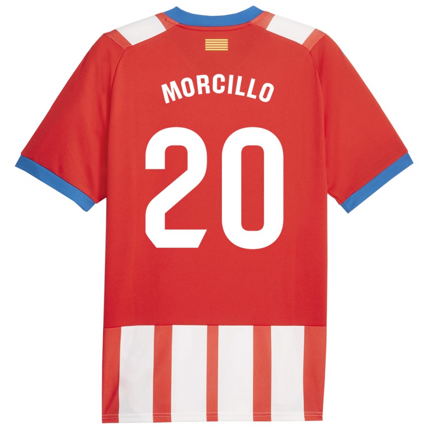 Kids Football Luis Morcillo #20 Red White Home Jersey 2023/24 T-Shirt Canada