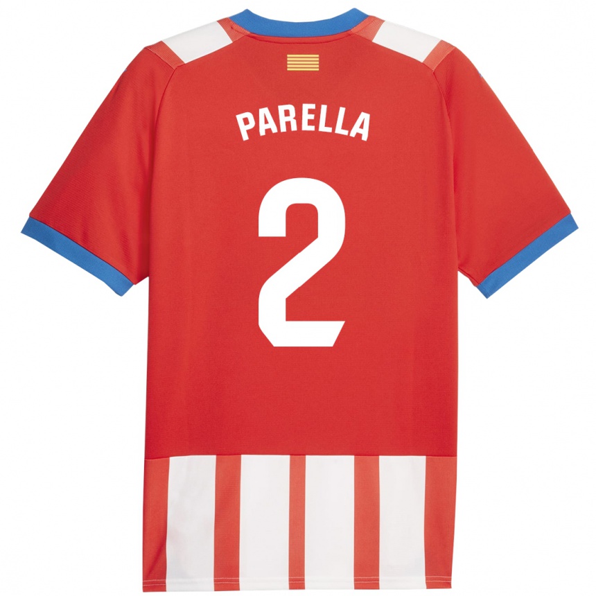 Enfant Football Maillot Virginia Parella #2 Rouge Blanc Tenues Domicile 2023/24 Canada