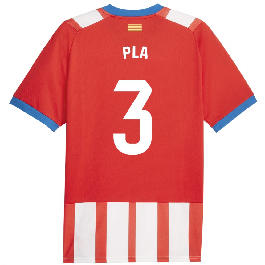 Kids Football Marta Pla #3 Red White Home Jersey 2023/24 T-Shirt Canada