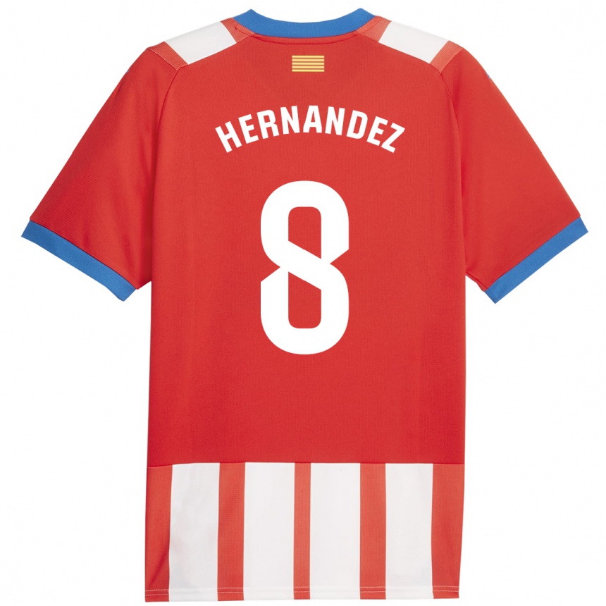 Kids Football Sofia Hernández #8 Red White Home Jersey 2023/24 T-Shirt Canada