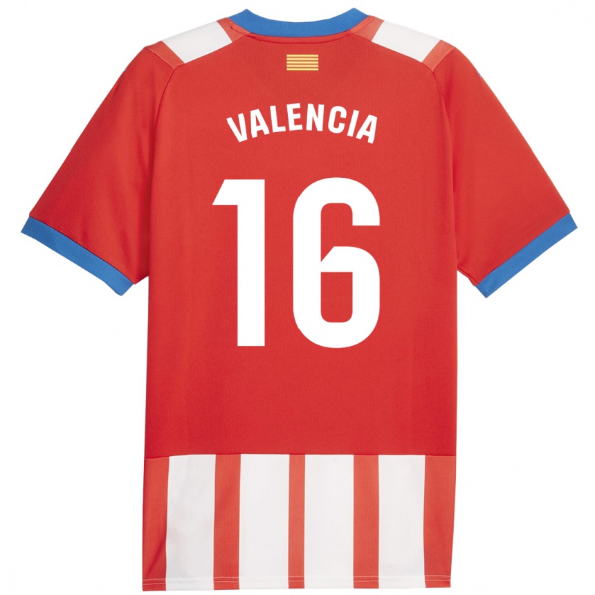 Kids Football Carla Valencia #16 Red White Home Jersey 2023/24 T-Shirt Canada