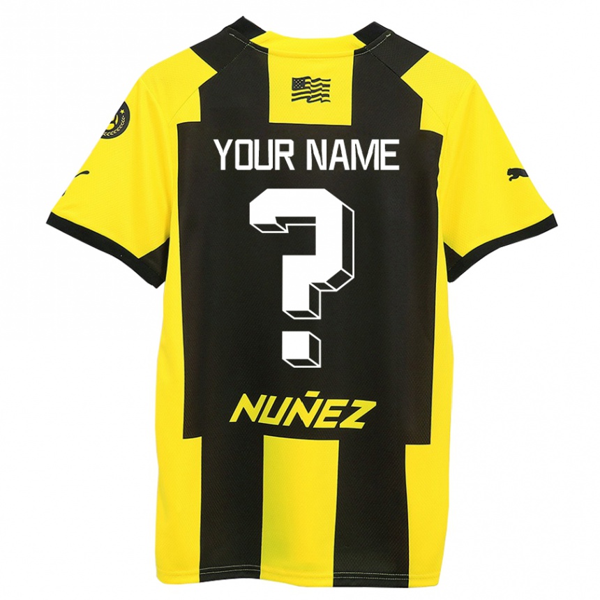 Enfant Football Maillot Votre Nom #0 Jaune Noir Tenues Domicile 2023/24 Canada