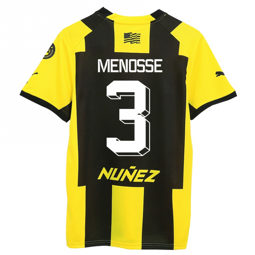 Enfant Football Maillot Hernán Menosse #3 Jaune Noir Tenues Domicile 2023/24 Canada