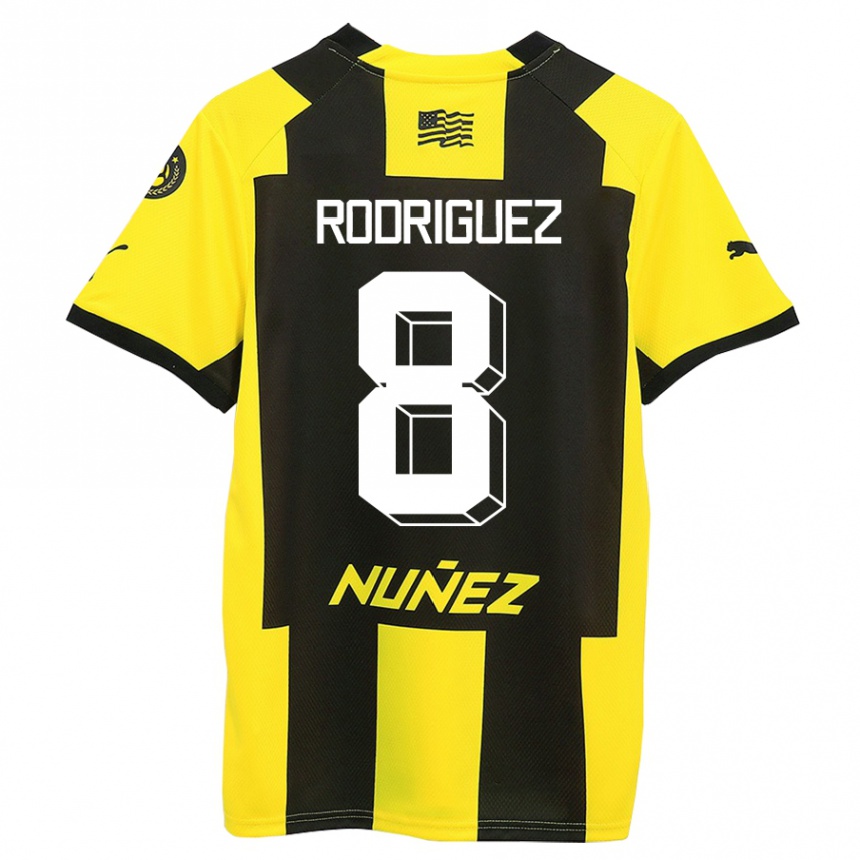 Enfant Football Maillot Sebastián Rodríguez #8 Jaune Noir Tenues Domicile 2023/24 Canada