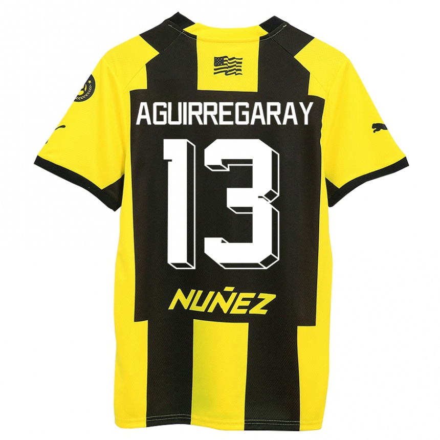 Kids Football Matías Aguirregaray #13 Yellow Black Home Jersey 2023/24 T-Shirt Canada