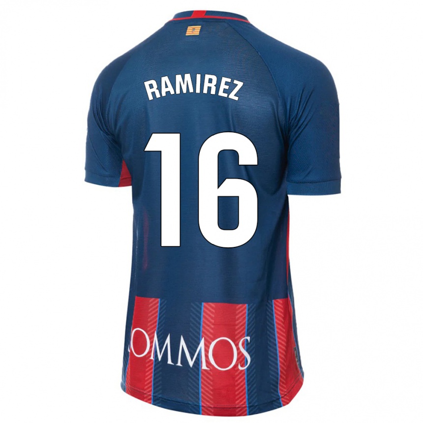 Kids Football Vanesa Ramírez #16 Navy Home Jersey 2023/24 T-Shirt Canada