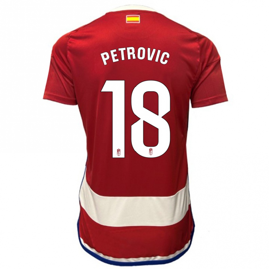 Kids Football Njegos Petrovic #18 Red Home Jersey 2023/24 T-Shirt Canada