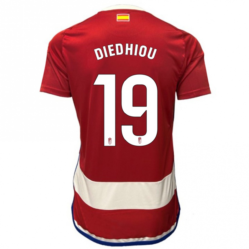 Kids Football Famara Diédhiou #19 Red Home Jersey 2023/24 T-Shirt Canada