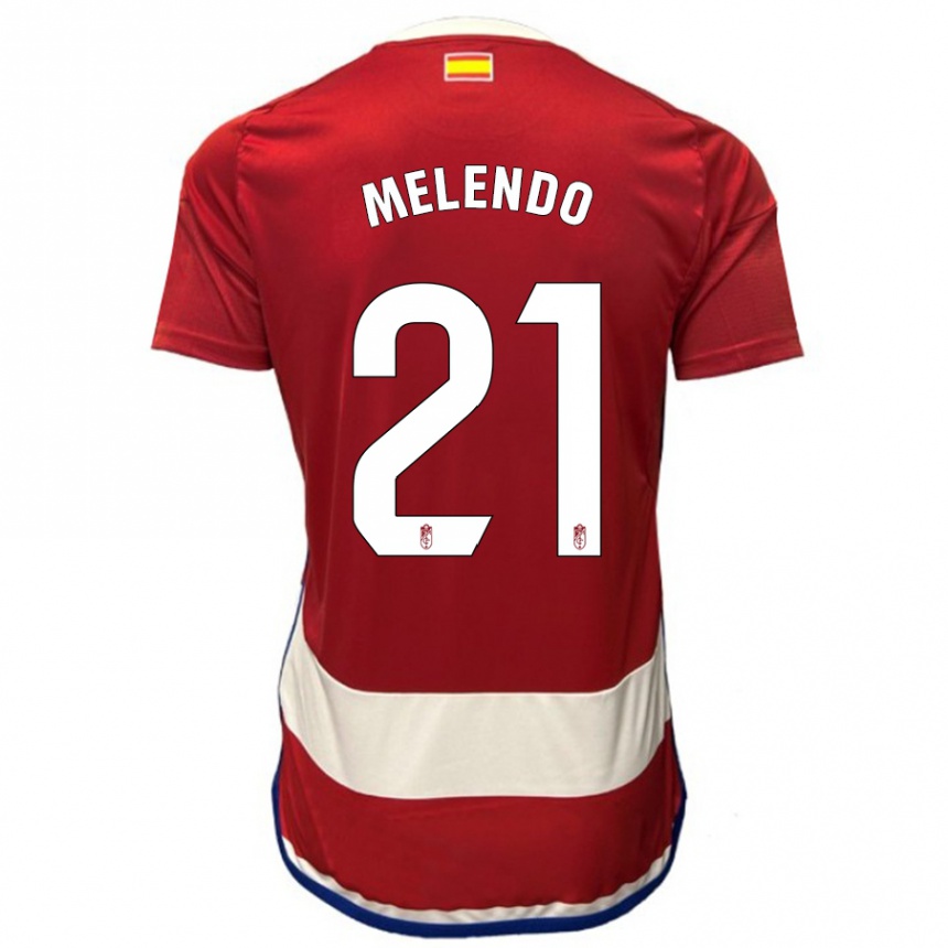 Enfant Football Maillot Óscar Melendo #21 Rouge Tenues Domicile 2023/24 Canada