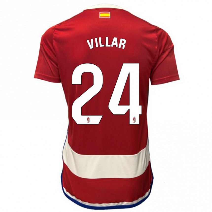 Enfant Football Maillot Gonzalo Villar #24 Rouge Tenues Domicile 2023/24 Canada