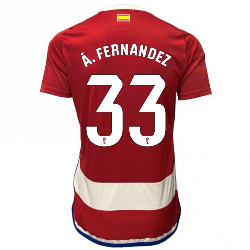 Kids Football Álvaro Fernández #33 Red Home Jersey 2023/24 T-Shirt Canada