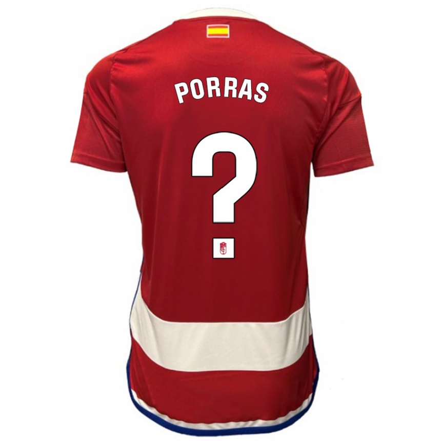 Enfant Football Maillot Cristian Porras #0 Rouge Tenues Domicile 2023/24 Canada