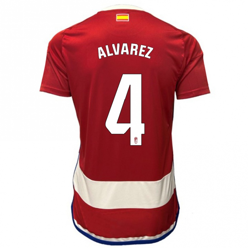 Enfant Football Maillot Isabel Álvarez #4 Rouge Tenues Domicile 2023/24 Canada