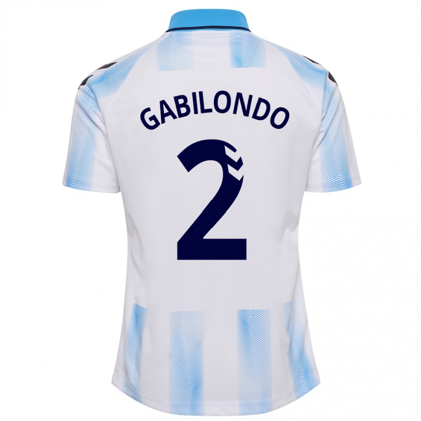 Kids Football Jokin Gabilondo #2 White Blue Home Jersey 2023/24 T-Shirt Canada