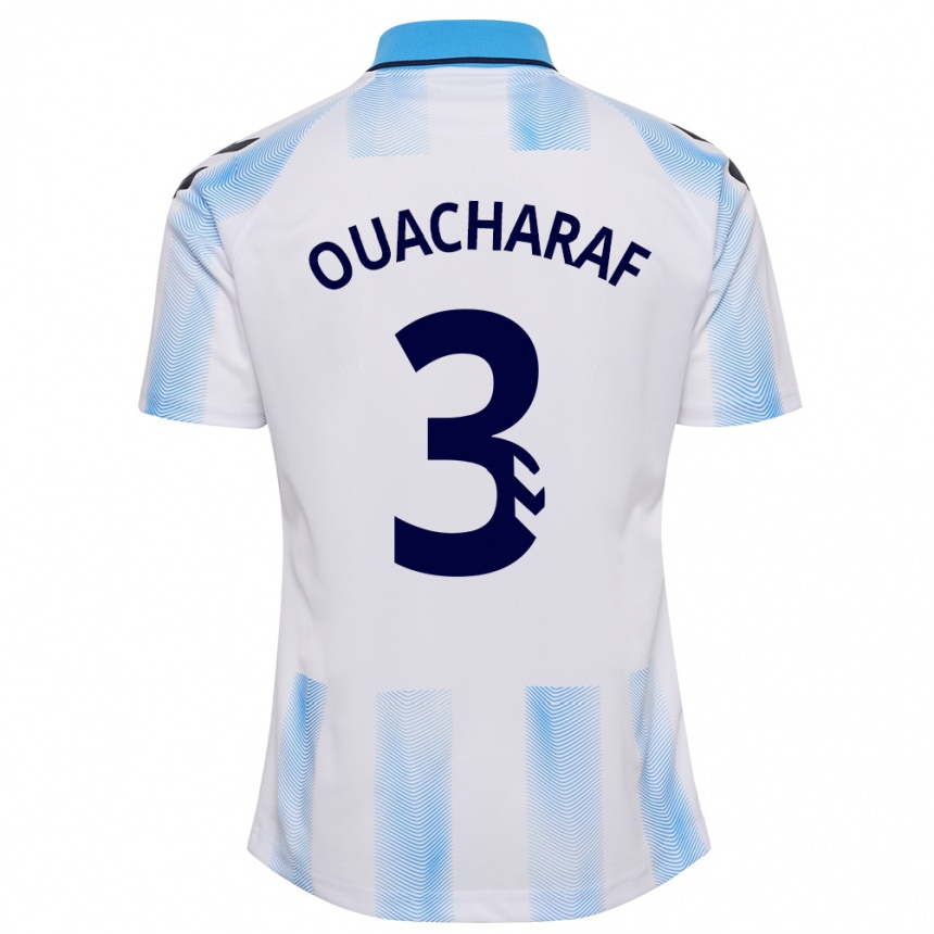 Enfant Football Maillot Bilal Ouacharaf #3 Blanc Bleu Tenues Domicile 2023/24 Canada