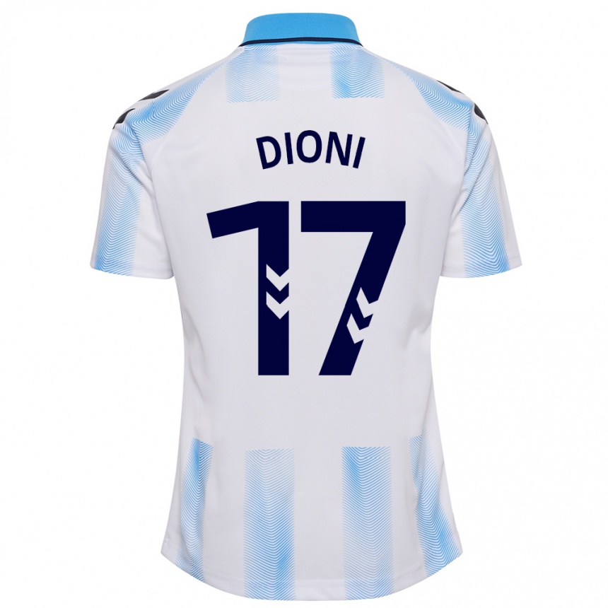 Kids Football Dioni #17 White Blue Home Jersey 2023/24 T-Shirt Canada