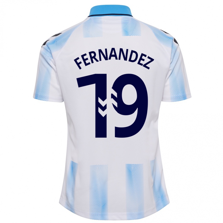 Enfant Football Maillot Roberto Fernández #19 Blanc Bleu Tenues Domicile 2023/24 Canada