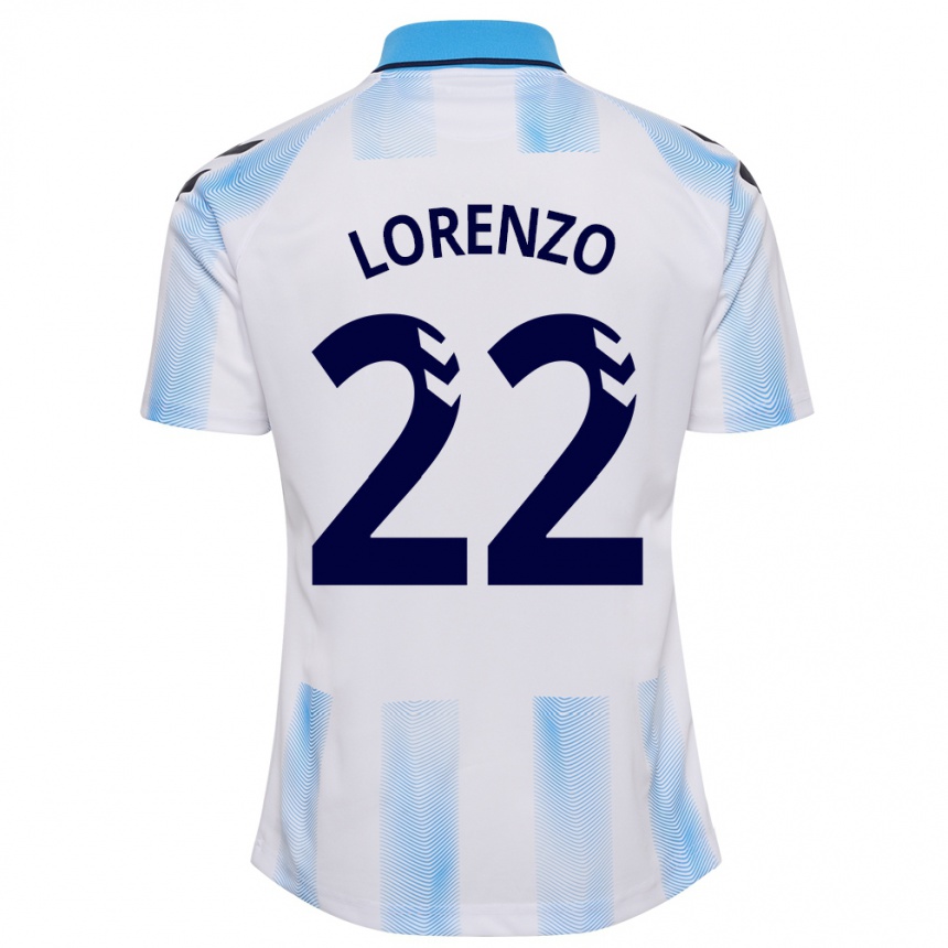 Enfant Football Maillot Dani Lorenzo #22 Blanc Bleu Tenues Domicile 2023/24 Canada